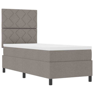Κρεβάτι με ελατήρια με κεφαλάρι Taupe 80 x 200 cm ύφασμα - Pakobazaar