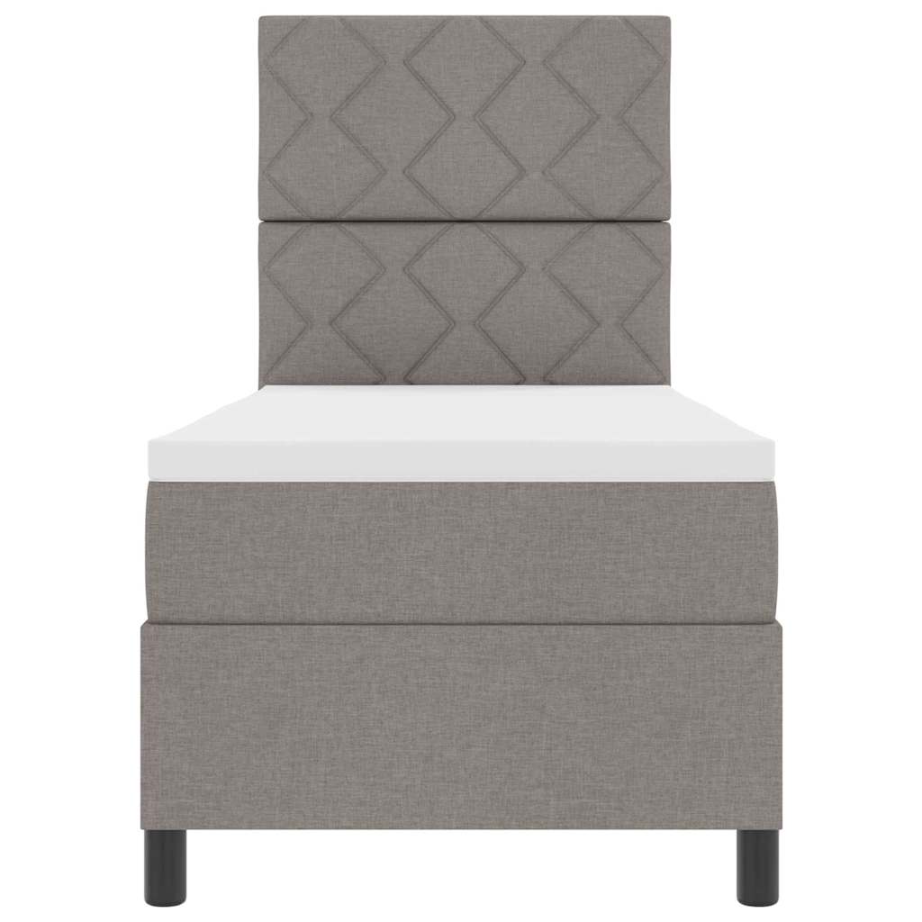 Κρεβάτι με ελατήρια με κεφαλάρι Taupe 80 x 200 cm ύφασμα - Pakobazaar