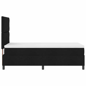 Κρεβάτι με ελατήρια με κεφαλάρι Μαύρο 90 x 190 cm ύφασμα - Pakobazaar