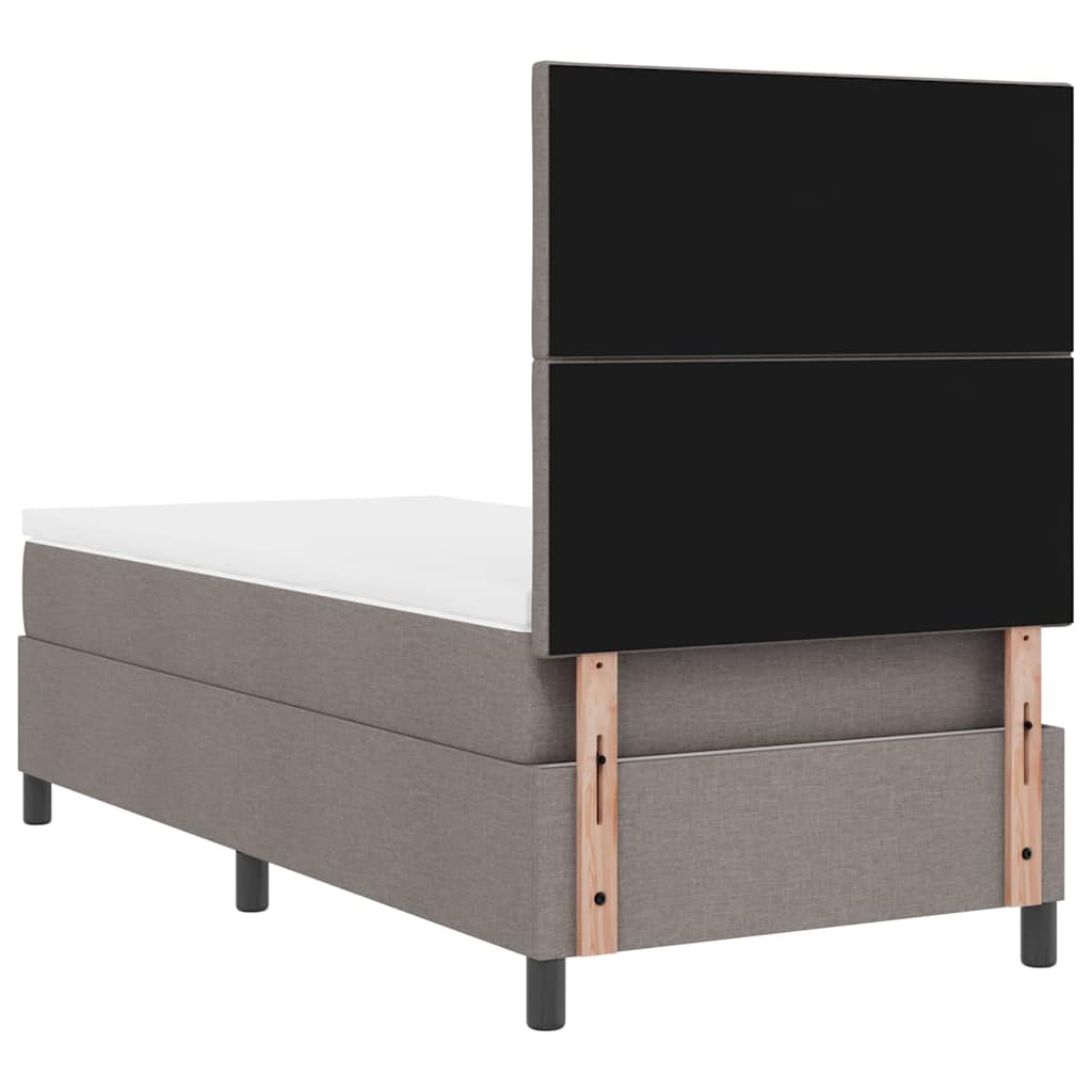 Κρεβάτι με ελατήρια με κεφαλάρι Taupe 90 x 200 cm ύφασμα - Pakobazaar