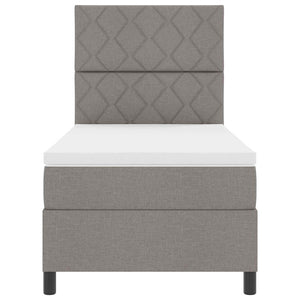 Κρεβάτι με ελατήρια με κεφαλάρι Taupe 100 x 200 cm ύφασμα - Pakobazaar