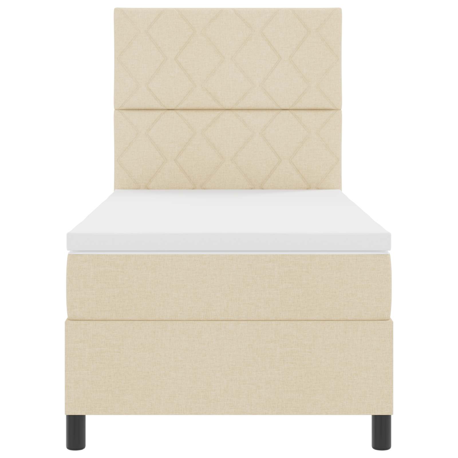 Κρεβάτι με ελατήρια με στρώμα Κρεμ 100 x 200 cm ύφασμα