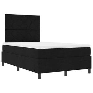 Κρεβάτι με ελατήρια με στρώμα Μαύρο 120 x 190 cm ύφασμα - Pakobazaar