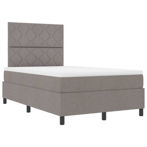 Κρεβάτι με ελατήρια με κεφαλάρι Taupe 120 x 190 cm ύφασμα - Pakobazaar