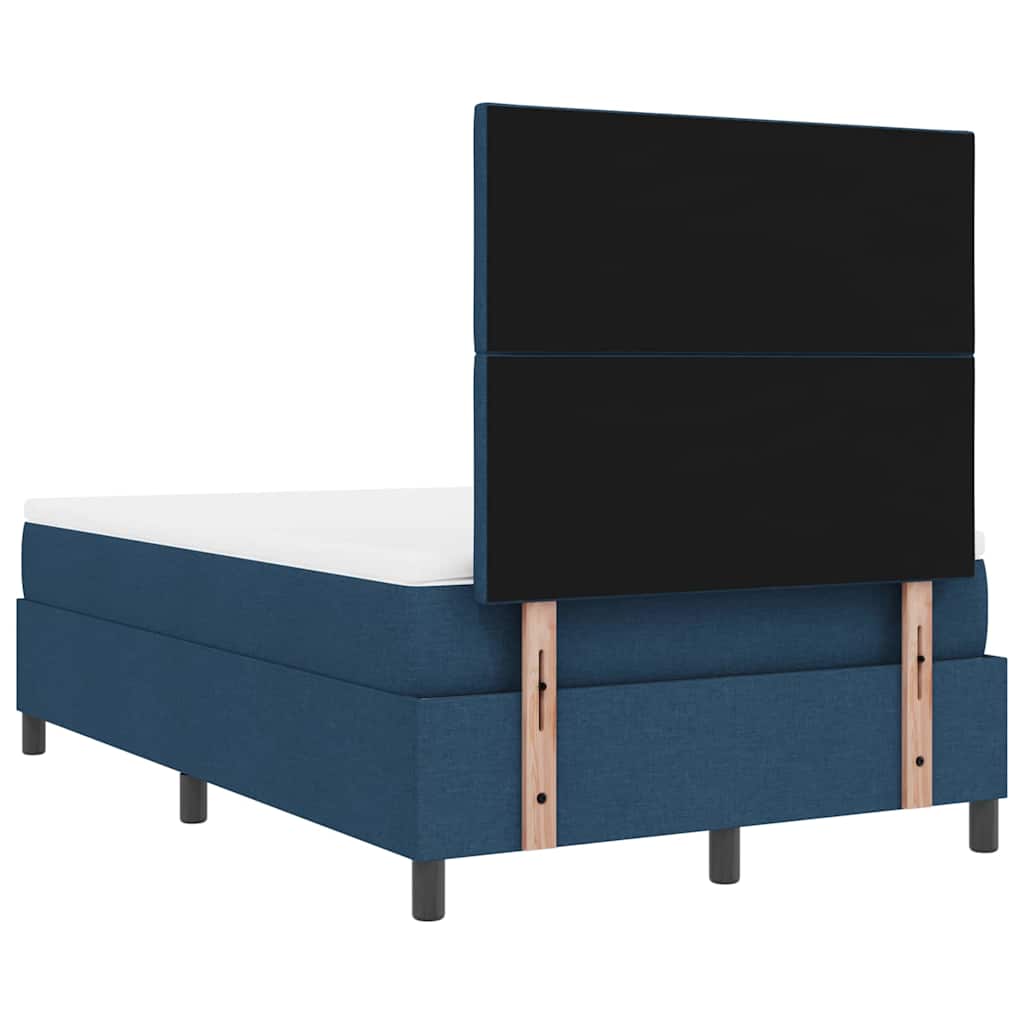 Κρεβάτι με ελατήρια με στρώμα Μπλε 120 x 190 cm ύφασμα - Pakobazaar