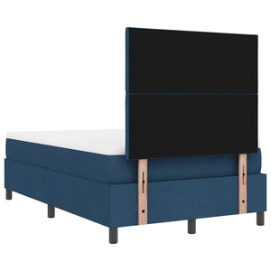 Κρεβάτι με ελατήρια με στρώμα Μπλε 120 x 190 cm ύφασμα - Pakobazaar