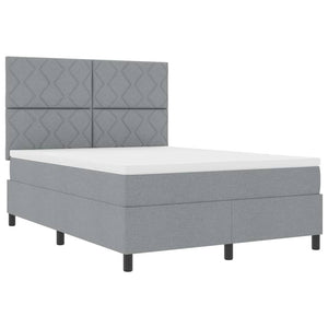 Κρεβάτι με ελατήρια Ανοιχτό γκρι 140 x 190 cm ύφασμα - Pakobazaar