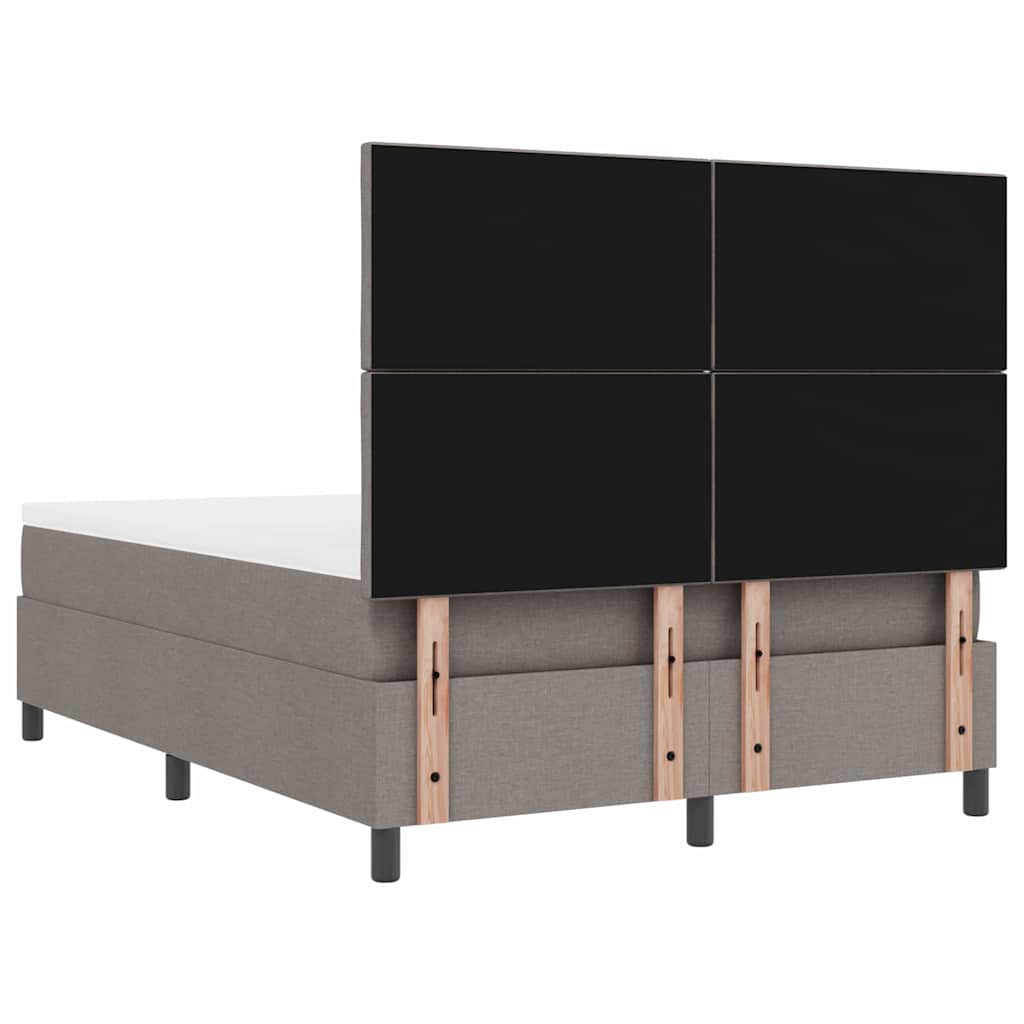 Κρεβάτι με ελατήρια με κεφαλάρι Taupe 140 x 190 cm ύφασμα - Pakobazaar
