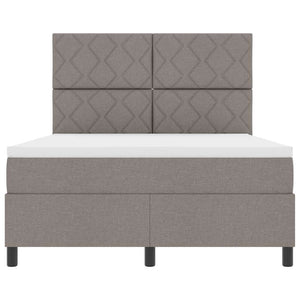 Κρεβάτι με ελατήρια με κεφαλάρι Taupe 140 x 190 cm ύφασμα - Pakobazaar