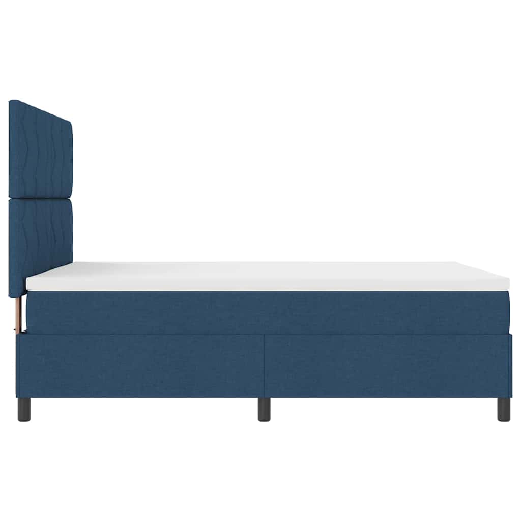 Κρεβάτι με ελατήρια με κεφαλάρι Μπλε 140 x 190 cm ύφασμα - Pakobazaar