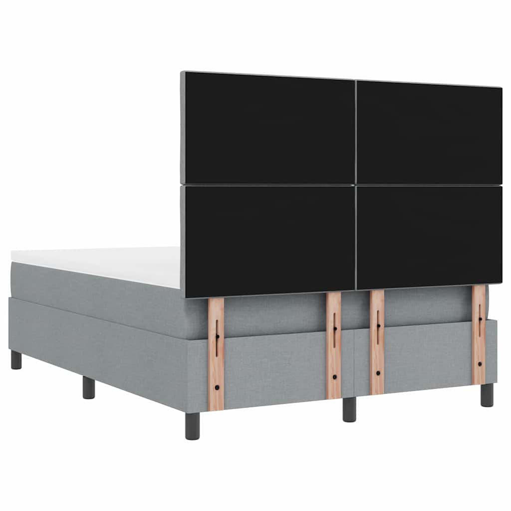 Κρεβάτι με ελατήρια με στρώμα Ανοιχτό γκρι 160 x 200 cm ύφασμα - Pakobazaar