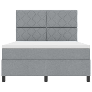 Κρεβάτι με ελατήρια Ανοιχτό γκρι 160 x 200 cm ύφασμα - Pakobazaar