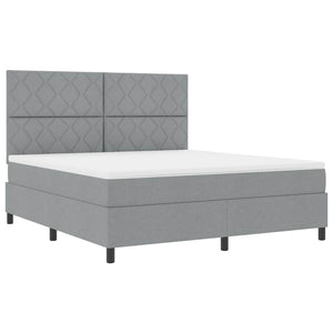 Κρεβάτι με ελατήρια Ανοιχτό γκρι 180 x 200 cm ύφασμα - Pakobazaar