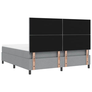 Κρεβάτι με ελατήρια Ανοιχτό γκρι 180 x 200 cm ύφασμα - Pakobazaar