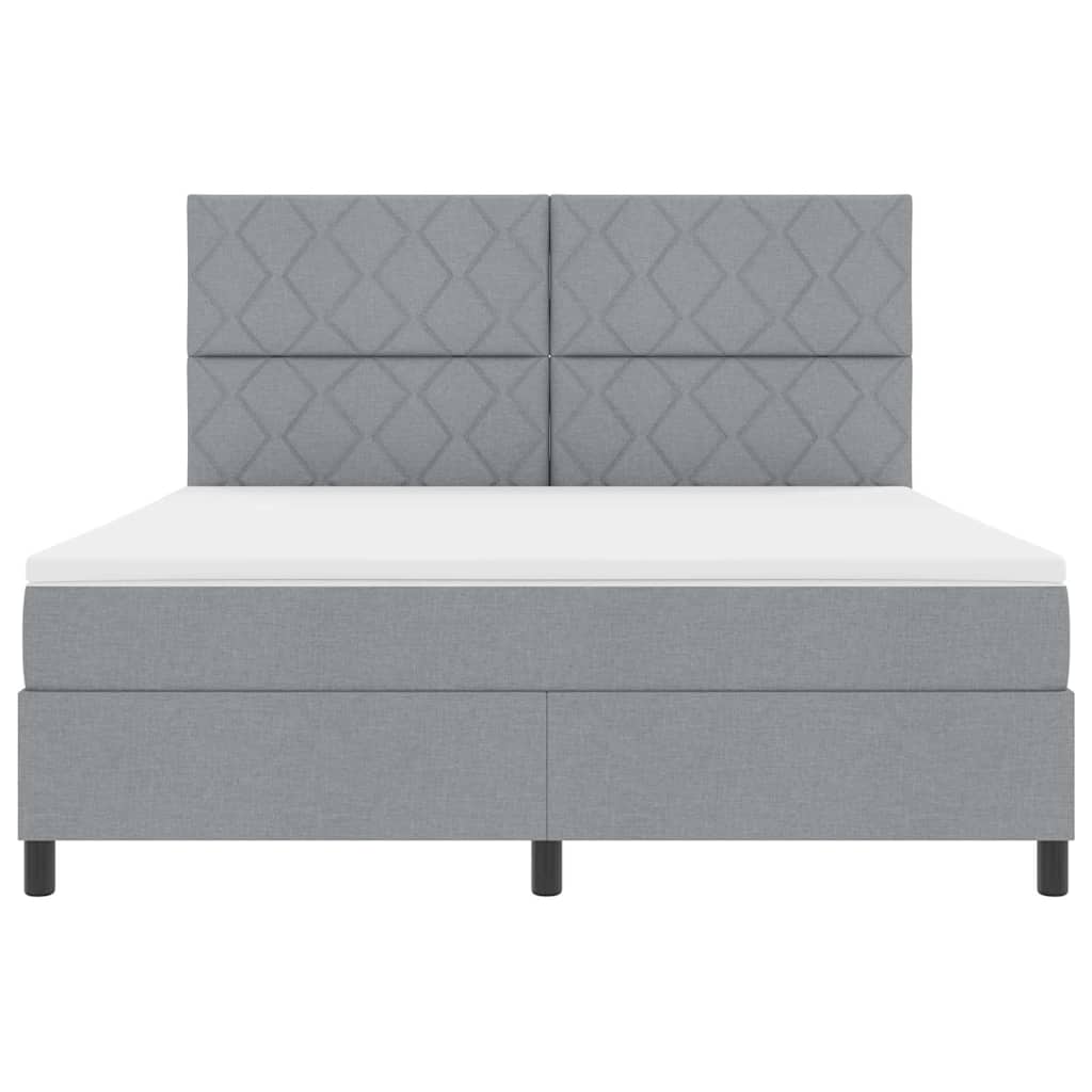 Κρεβάτι με ελατήρια Ανοιχτό γκρι 180 x 200 cm ύφασμα - Pakobazaar
