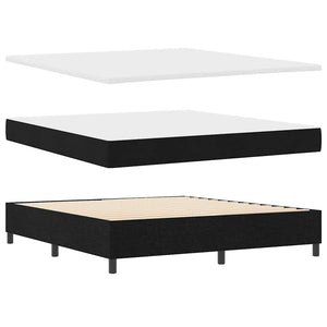 Κρεβάτι με ελατήρια με κεφαλάρι Μαύρο 180 x 200 cm ύφασμα - Pakobazaar