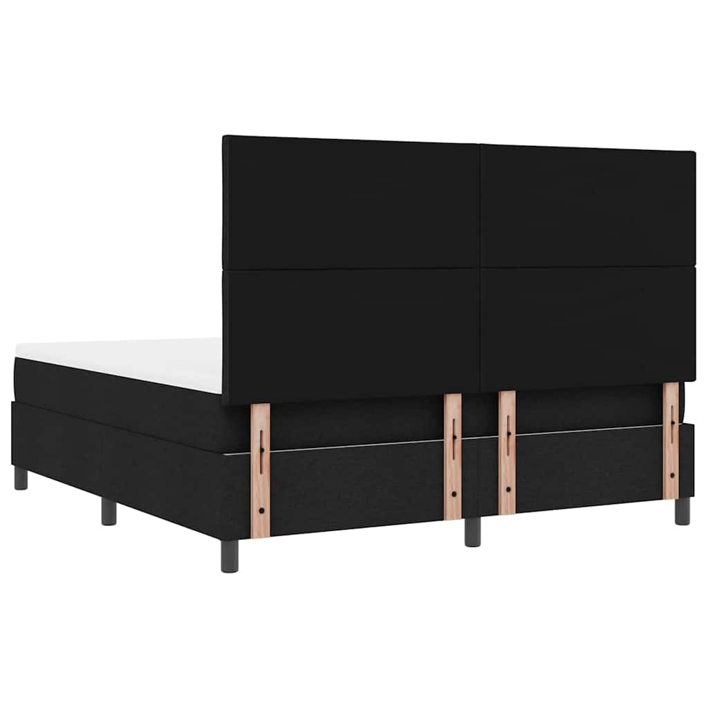 Κρεβάτι με ελατήρια με κεφαλάρι Μαύρο 180 x 200 cm ύφασμα - Pakobazaar
