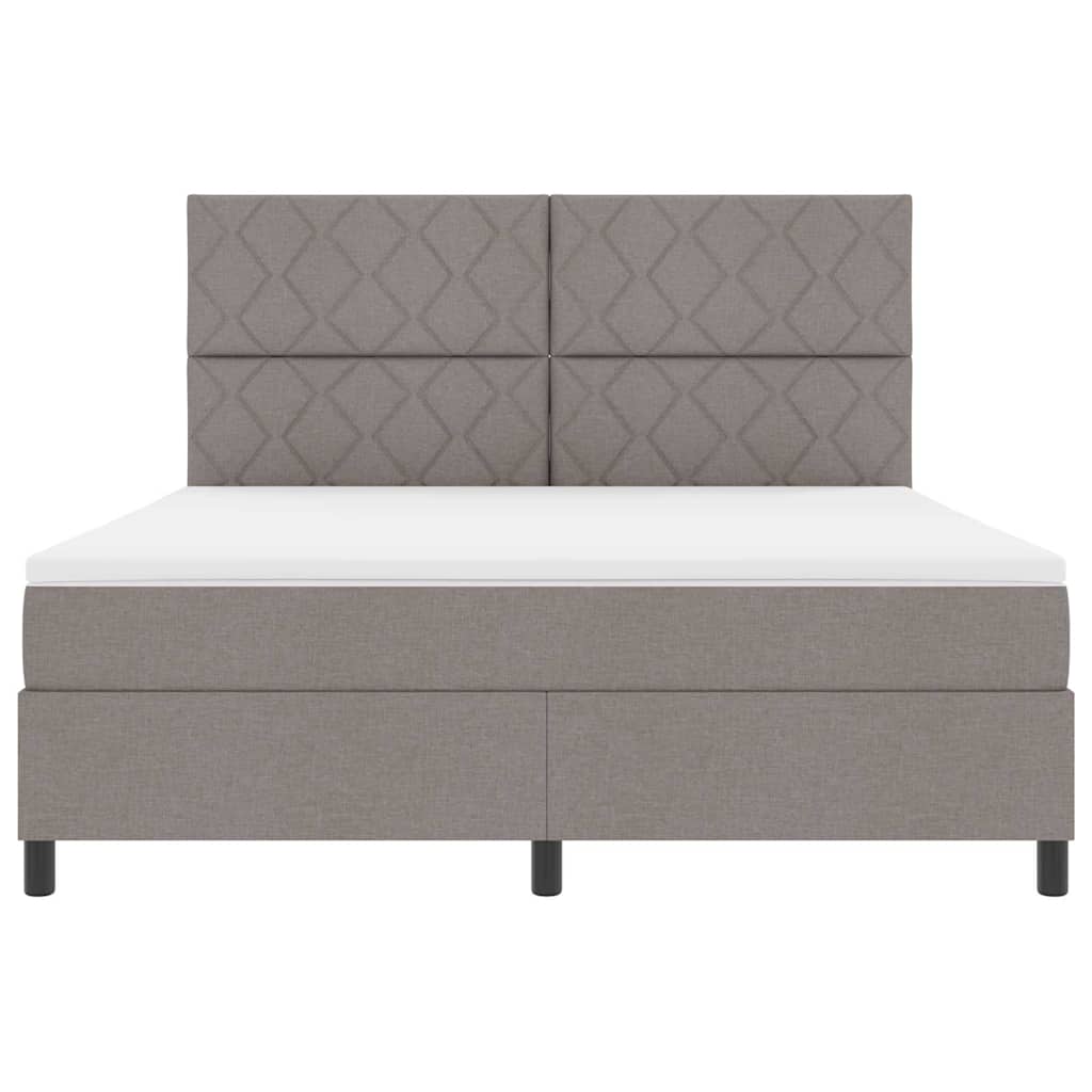 Κρεβάτι με ελατήρια με κεφαλάρι Taupe 180 x 200 cm ύφασμα - Pakobazaar