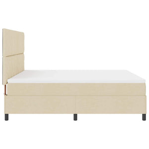 Κρεβάτι με ελατήρια με κεφαλάρι Κρεμ 180 x 200 cm ύφασμα - Pakobazaar