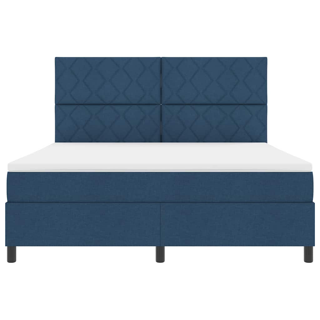 Κρεβάτι με ελατήρια με κεφαλάρι Μπλε 180 x 200 cm ύφασμα - Pakobazaar