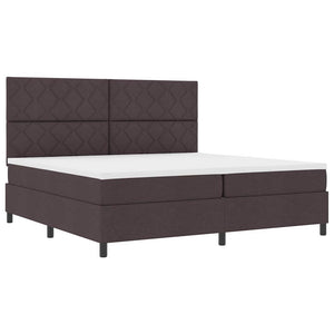 Κρεβάτι με ελατήρια με στρώμα Σκούρο Καφέ 200 x 200 cm ύφασμα - Pakobazaar