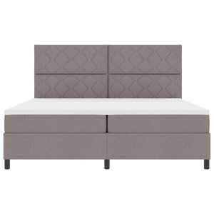 Κρεβάτι με ελατήρια με κεφαλάρι Taupe 200 x 200 cm ύφασμα - Pakobazaar