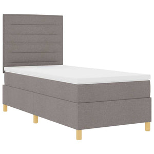 Κρεβάτι με ελατήρια με στρώμα Taupe 80 x 200 cm ύφασμα - Pakobazaar