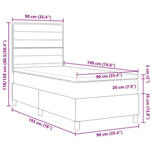 Κρεβάτι με ελατήρια με στρώμα Κρεμ 90 x 190 cm ύφασμα - Pakobazaar
