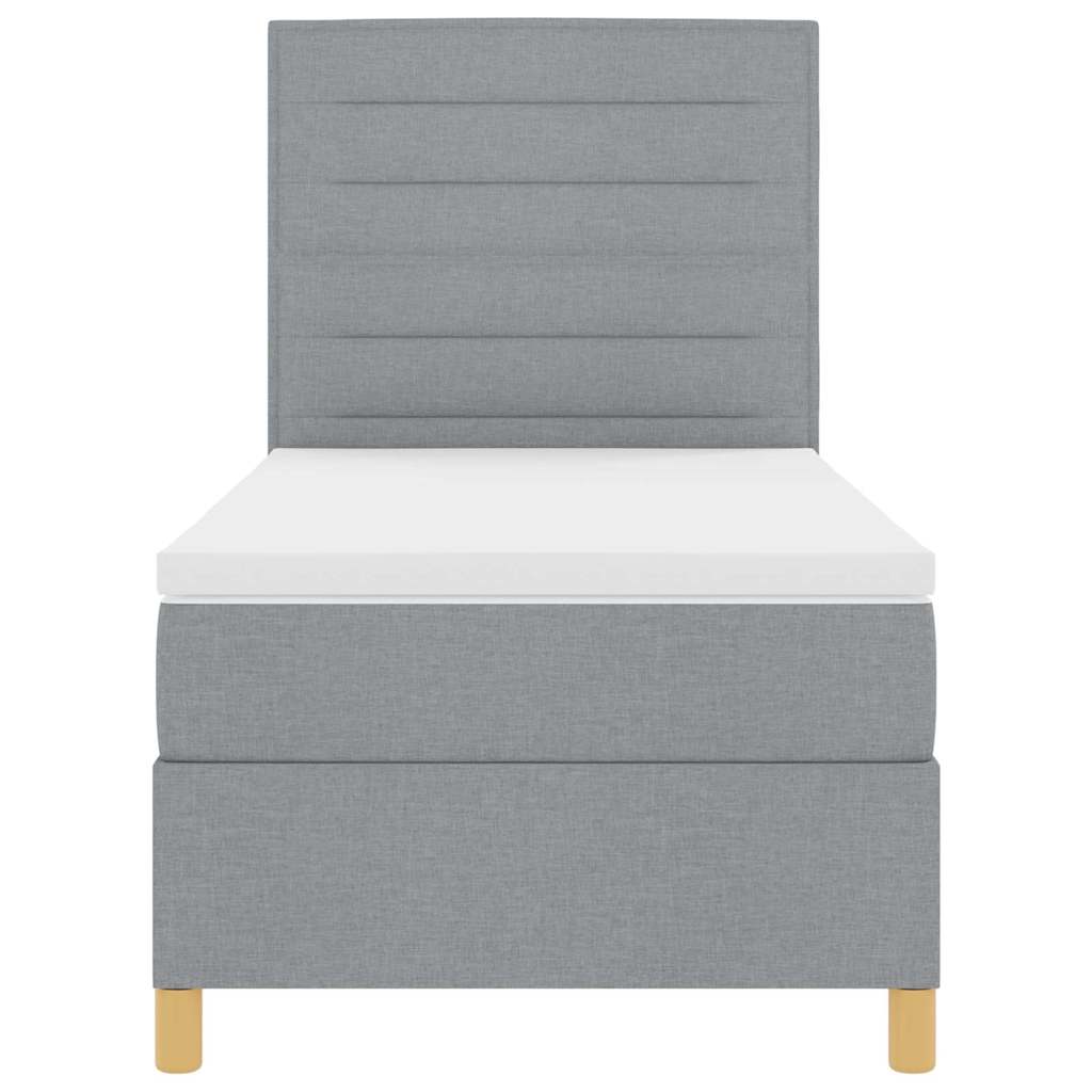 Κρεβάτι με ελατήρια με στρώμα Ανοιχτό γκρι 100 x 200 cm ύφασμα - Pakobazaar