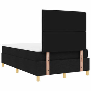 Κρεβάτι με ελατήρια με στρώμα Μαύρο 120 x 190 cm ύφασμα - Pakobazaar
