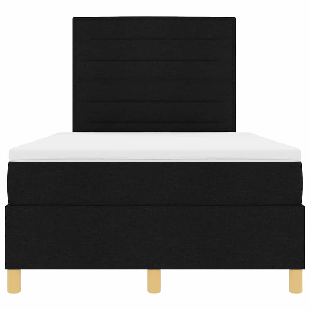 Κρεβάτι με ελατήρια με στρώμα Μαύρο 120 x 190 cm ύφασμα - Pakobazaar