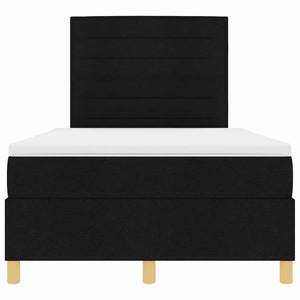 Κρεβάτι με ελατήρια με στρώμα Μαύρο 120 x 190 cm ύφασμα - Pakobazaar