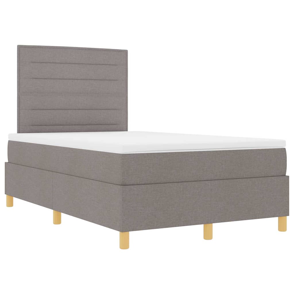 Κρεβάτι με ελατήρια με στρώμα Taupe 120 x 190 cm ύφασμα - Pakobazaar