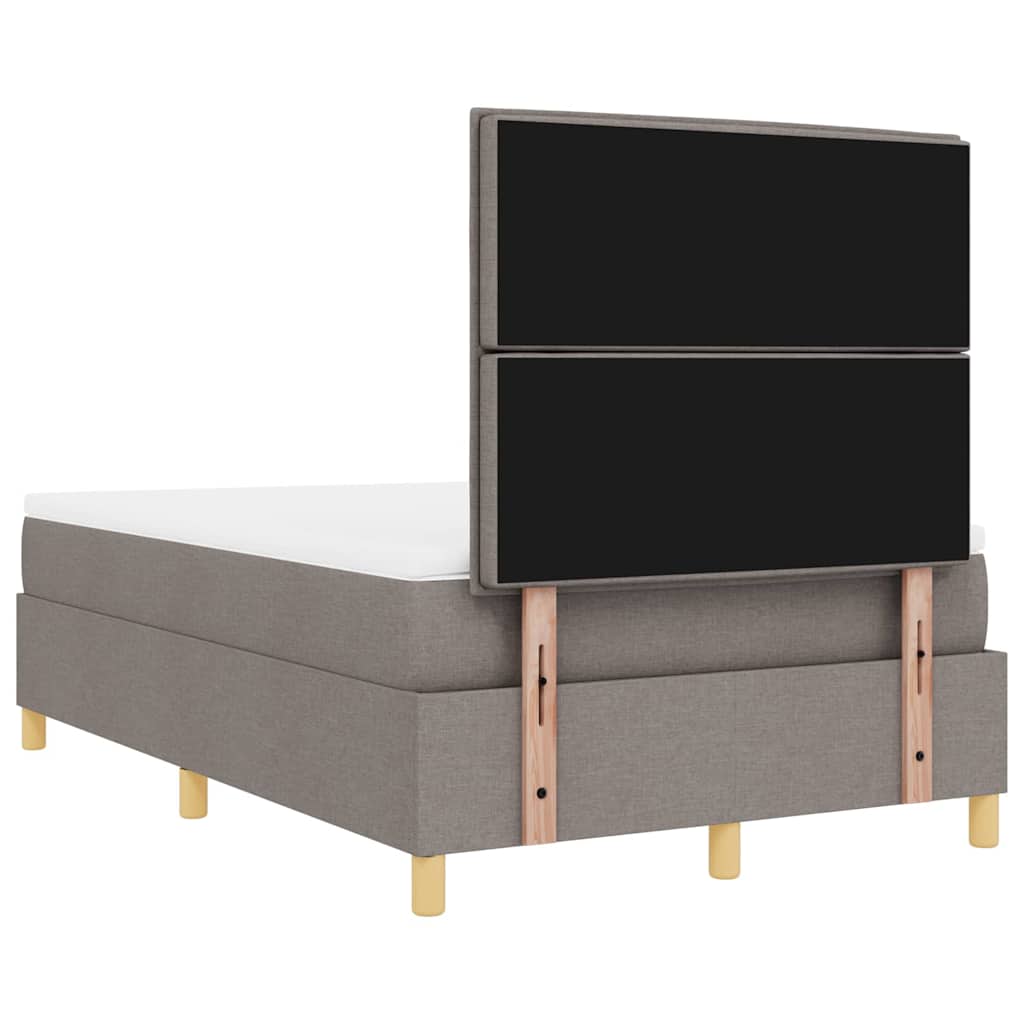 Κρεβάτι με ελατήρια με στρώμα Taupe 120 x 190 cm ύφασμα - Pakobazaar