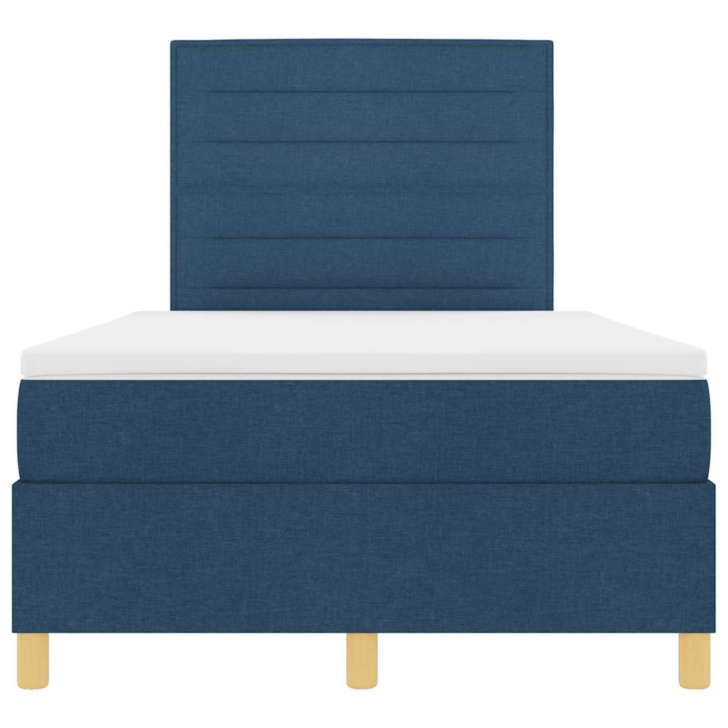 Κρεβάτι με ελατήρια με στρώμα Μπλε 120 x 190 cm ύφασμα - Pakobazaar