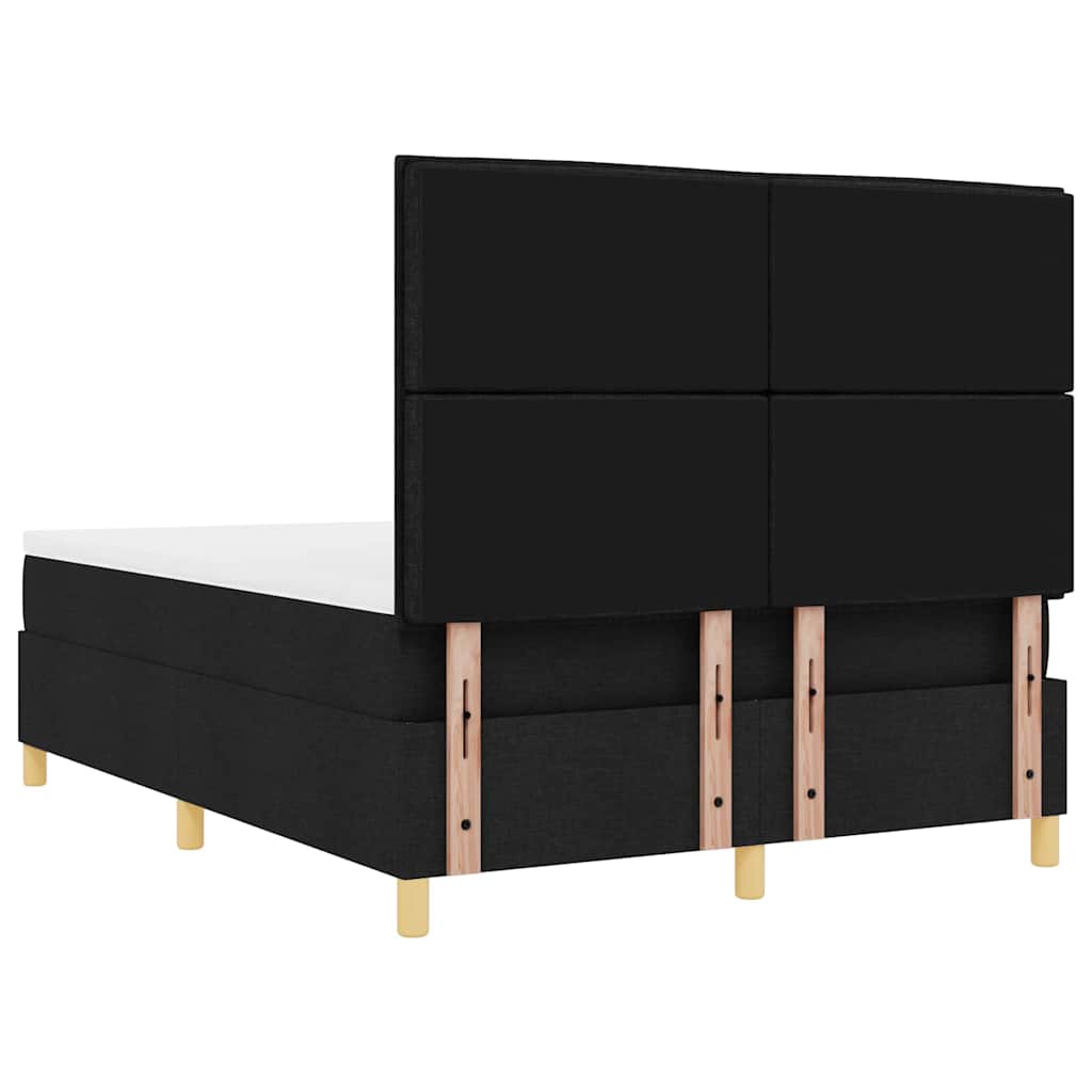 Κρεβάτι με ελατήρια με στρώμα Μαύρο 140 x 190 cm ύφασμα - Pakobazaar