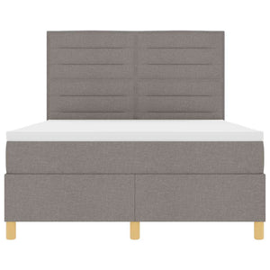 Κρεβάτι με ελατήρια με κεφαλάρι Taupe 160 x 200 cm ύφασμα - Pakobazaar