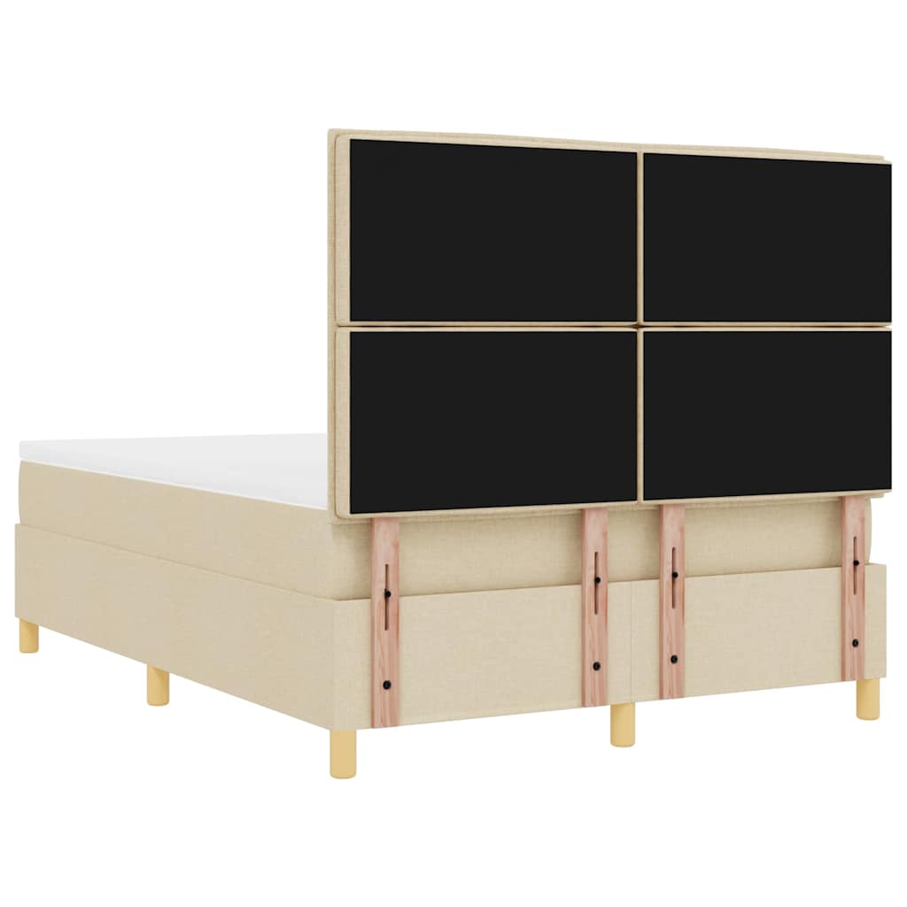 Κρεβάτι με ελατήρια με στρώμα Κρεμ 160 x 200 cm ύφασμα - Pakobazaar