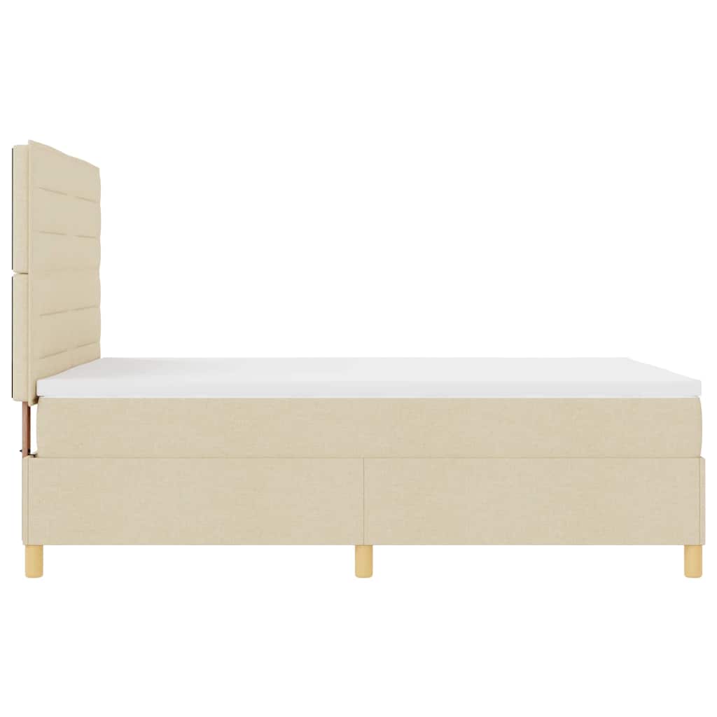 Κρεβάτι με ελατήρια με στρώμα Κρεμ 160 x 200 cm ύφασμα - Pakobazaar