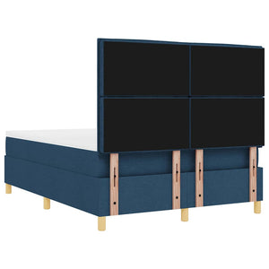Κρεβάτι με ελατήρια με κεφαλάρι Μπλε 160 x 200 cm ύφασμα - Pakobazaar