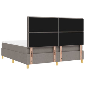 Κρεβάτι με ελατήρια με κεφαλάρι Taupe 180 x 200 cm ύφασμα