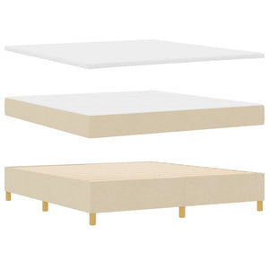 Κρεβάτι με ελατήρια με στρώμα Κρεμ 180 x 200 cm ύφασμα - Pakobazaar