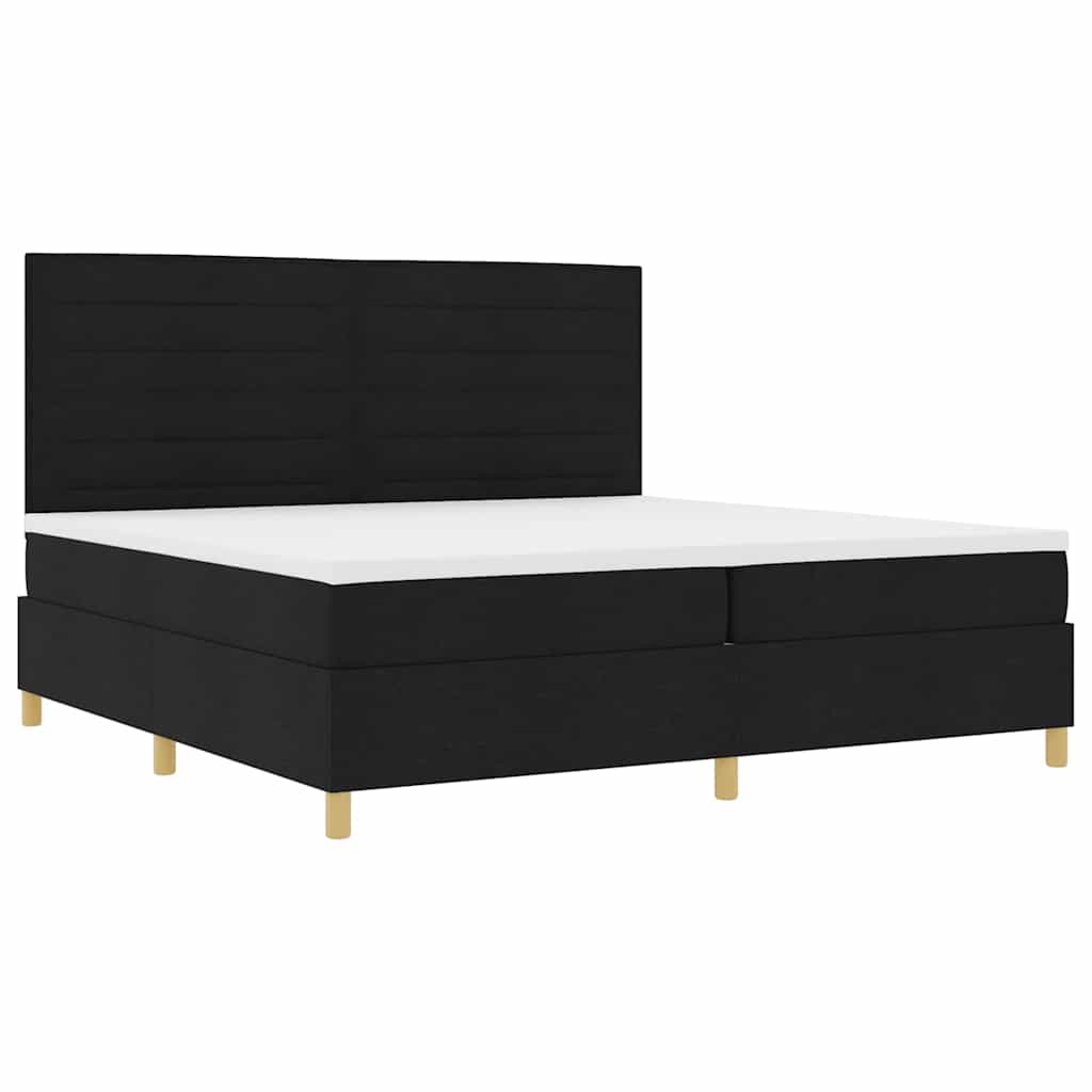 Κρεβάτι με ελατήρια με στρώμα Μαύρο 200 x 200 cm ύφασμα - Pakobazaar