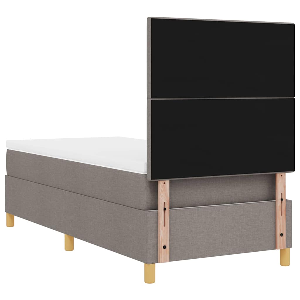 Κρεβάτι με ελατήρια με στρώμα Taupe 80 x 200 cm ύφασμα - Pakobazaar
