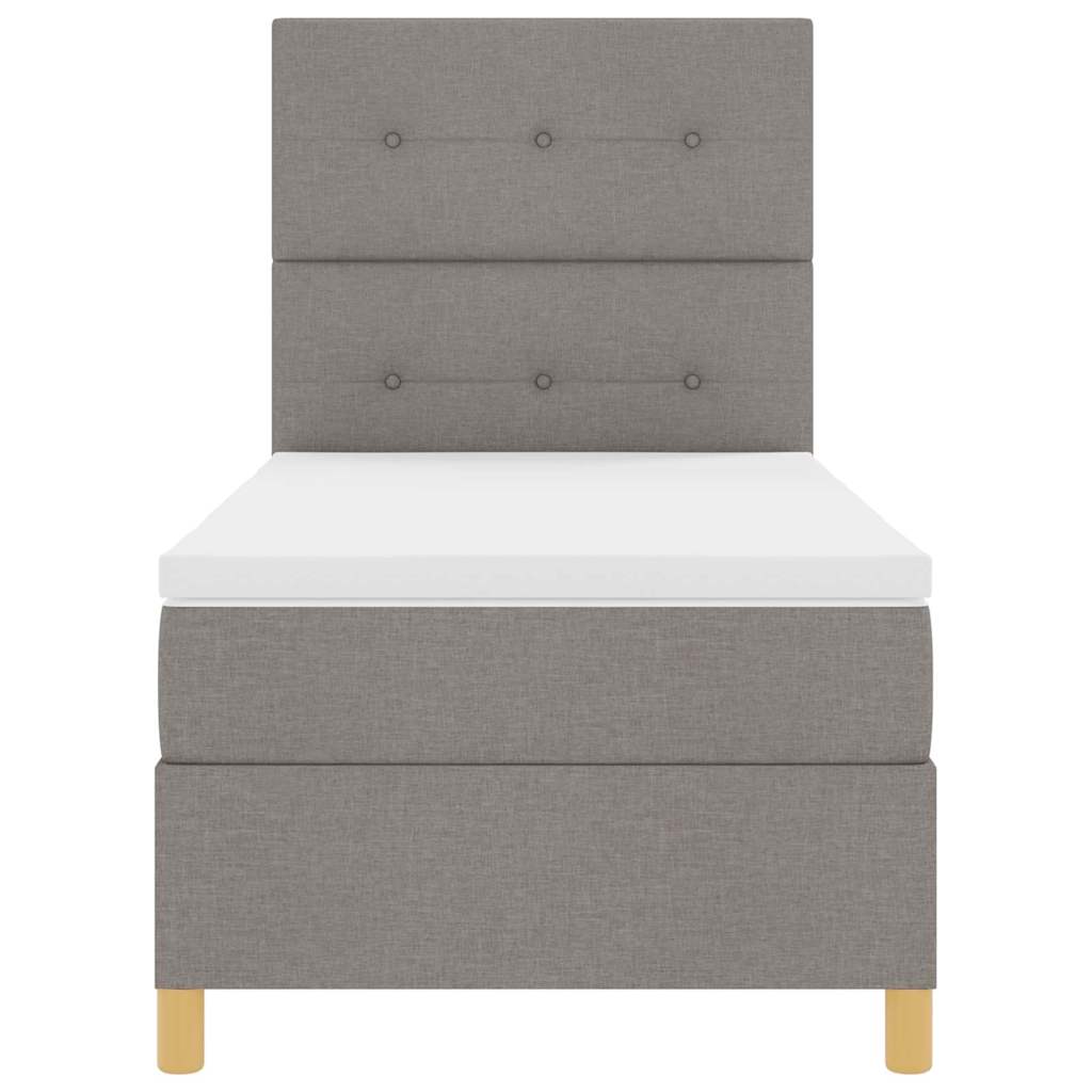 Κρεβάτι με ελατήρια με στρώμα Taupe 80 x 200 cm ύφασμα - Pakobazaar