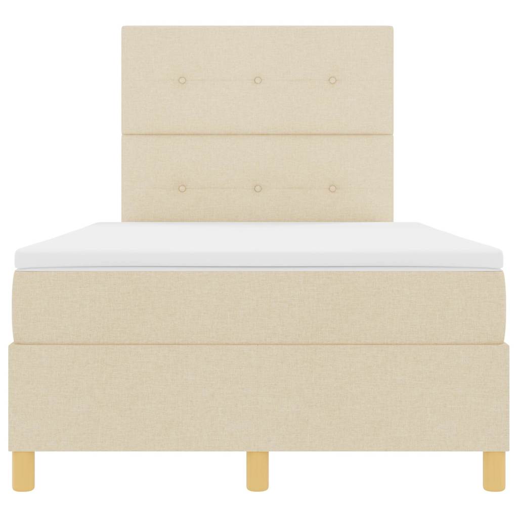 Κρεβάτι με ελατήρια με στρώμα Κρεμ 120 x 190 cm ύφασμα - Pakobazaar