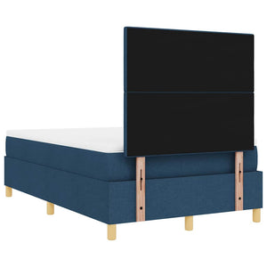 Κρεβάτι με ελατήρια με στρώμα Μπλε 120 x 190 cm ύφασμα - Pakobazaar