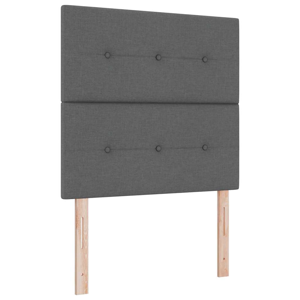 Κρεβάτι με ελατήρια με κεφαλάρι Σκούρο Γκρι 120 x 200 cm ύφασμα - Pakobazaar