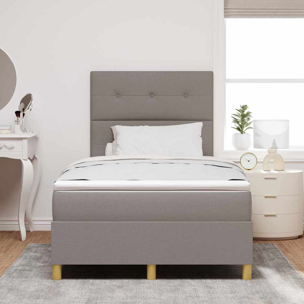 Κρεβάτι με ελατήρια με στρώμα Taupe 120 x 200 cm ύφασμα - Pakobazaar