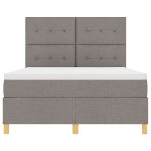 Κρεβάτι με ελατήρια με κεφαλάρι Taupe 140 x 190 cm ύφασμα